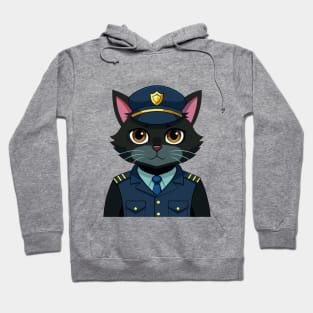 cute cat police body black Hoodie